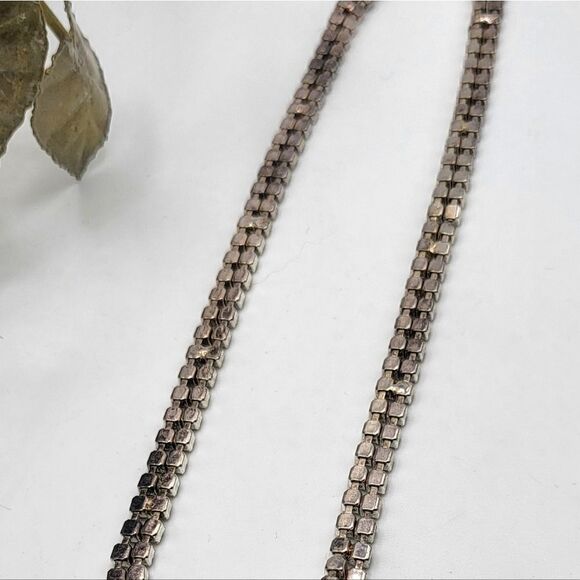 "5/$25" Silvertone Aqua and Clear Rhinestone Cocktail Necklace - Picture 6 of 9